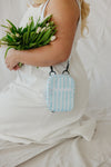 Blue Striped Crossbody Sling