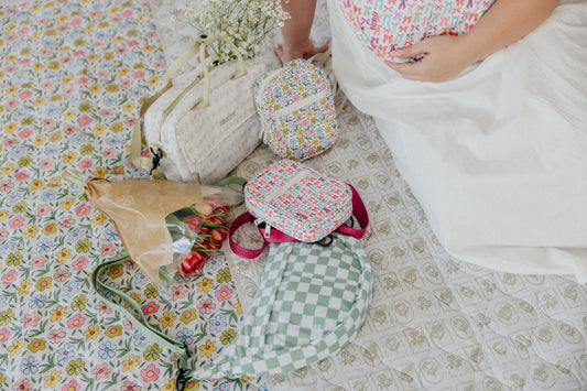Flower Stamp Picnic Blanket