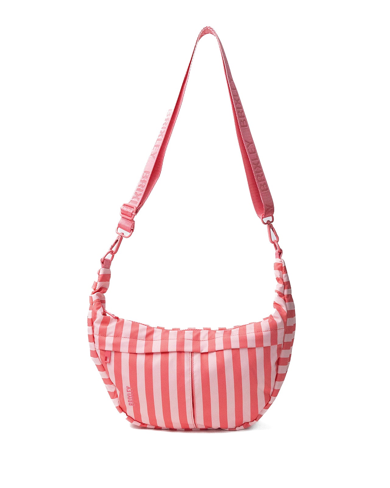 Coral Stripe Crescent Bag – Brixley Bags