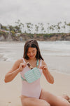 Seafoam Stripe Crossbody Sling