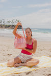 Coral Stripe Lunch Box