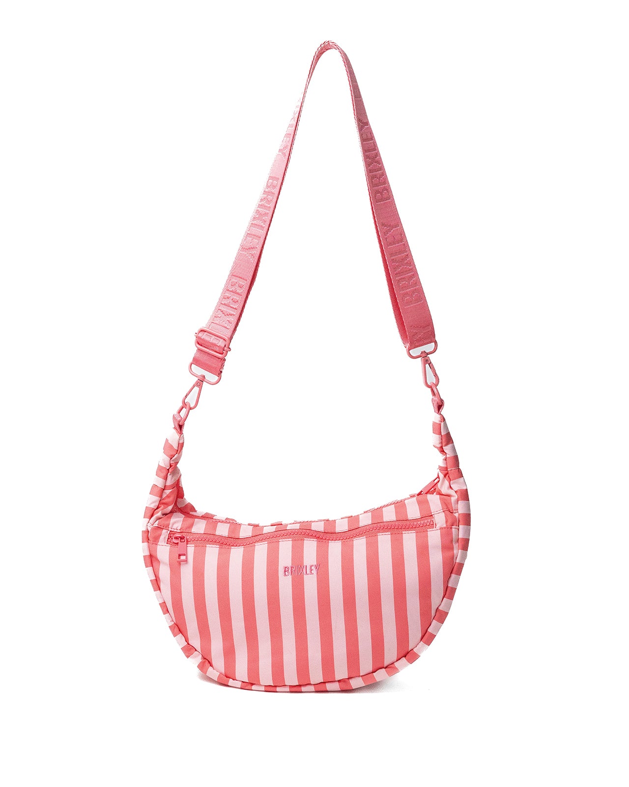 Coral Stripe Crescent Bag – Brixley Bags