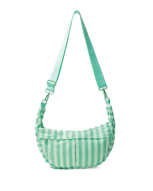 Seafoam Stripe Cresent Bag