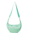 Seafoam Stripe Cresent Bag