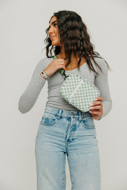 Green Checkered Crossbody Sling