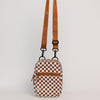 Brown Checkered Crossbody Sling