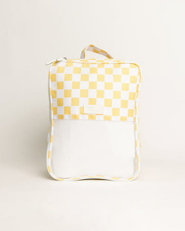 Yellow Checkered Shoe Bag